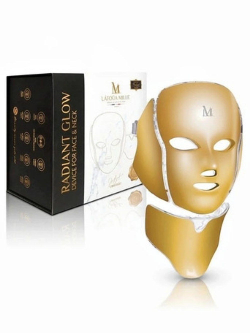 M Radiant Glow Device Gold Facial Mask Device NWT